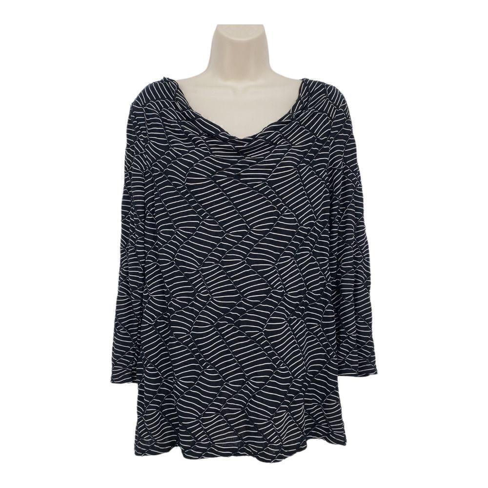 Dana Buchaman Pullover Blouse Long Sleeves Stretchy
